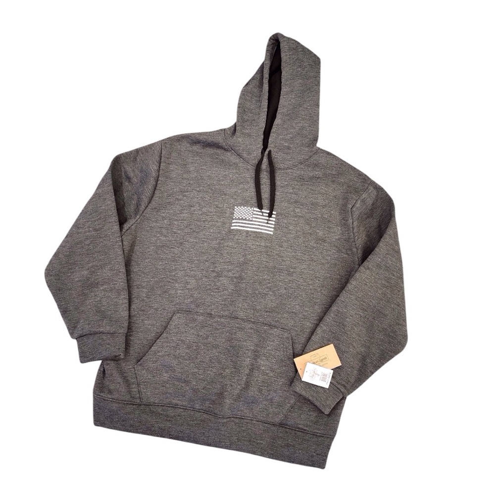 New AMERICAN LEGENDS US Flag Sweatshirt Hoodie XL - Me Gray Stand Proud Hood